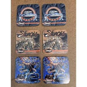 Sturgis Motorcycle Rally Coasters Set of 6 Black Hills Motor Rally Collectable